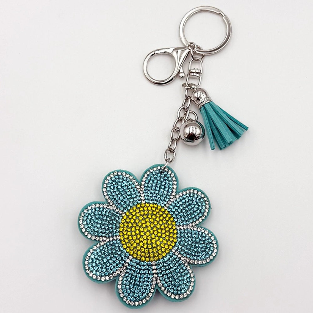 Flower Rhinestone Keychain for DIY