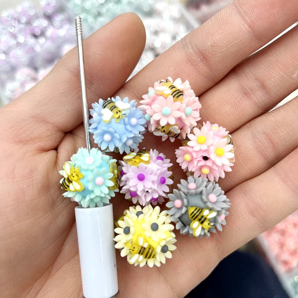 Flowers and Bees Clay DIY Fancy Beads-Random Mixed