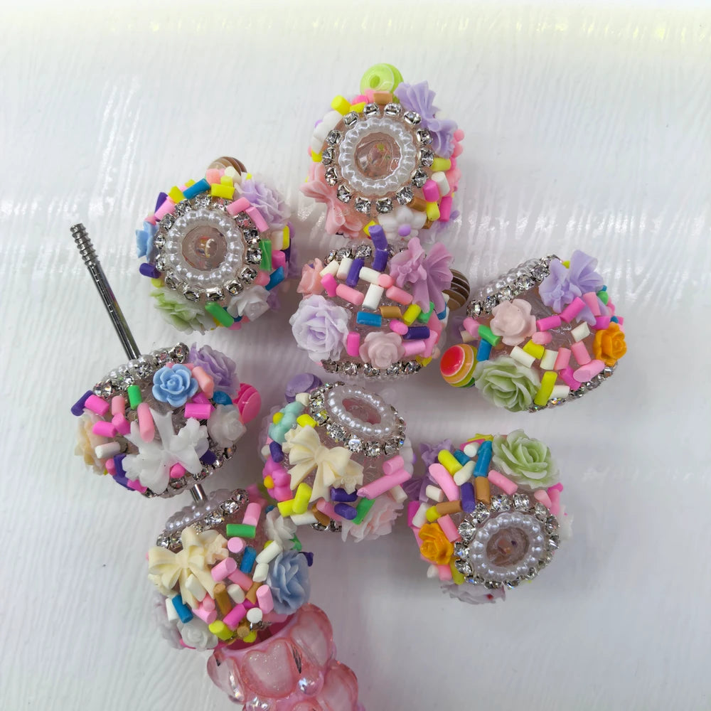 Flowers Bowtie Pearls Rhinestone Chain Acrylic DIY Fancy Beads