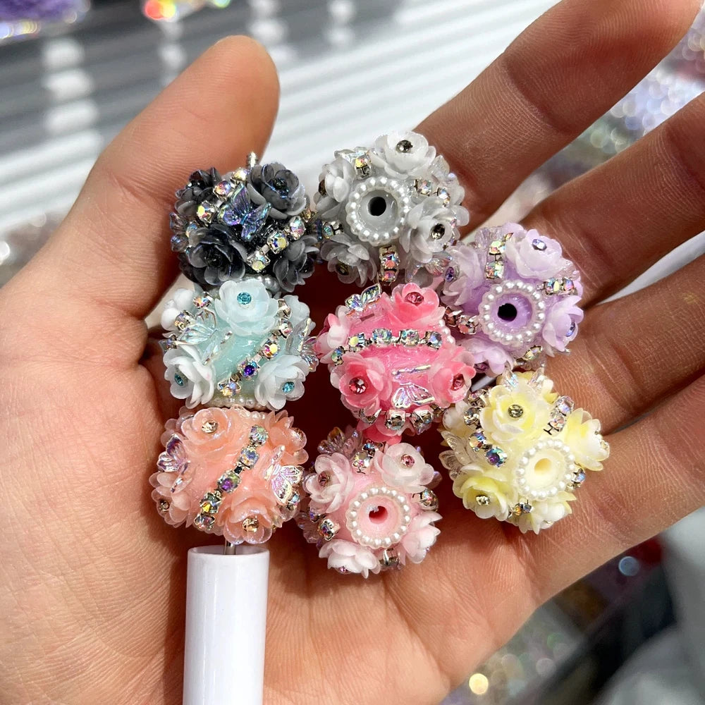 Flowers Butterfly Rhinestone Chain Acrylic DIY Fancy Beads-Random Mixed