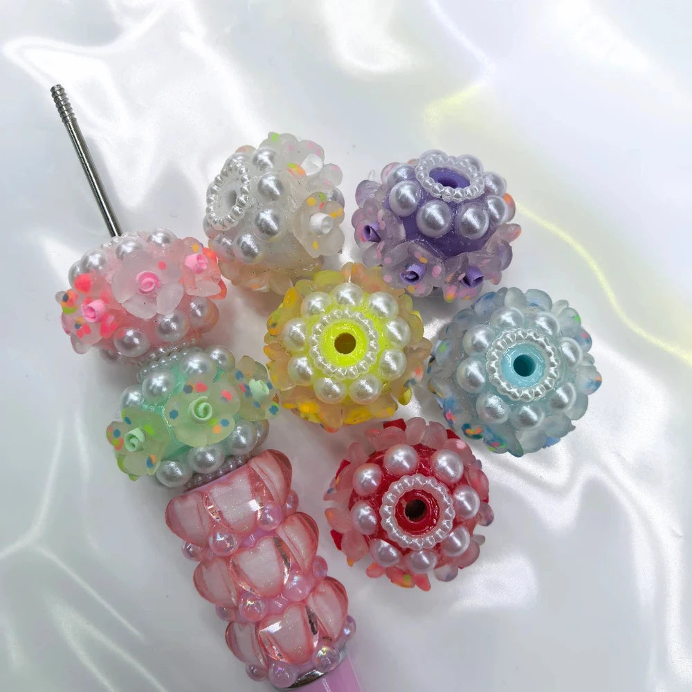 Flowers Pearls Acrylic DIY Fancy Beads-Random Mixed