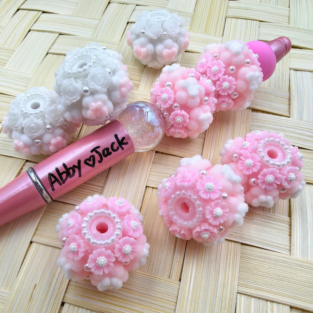 Flowers Pearls Acrylic DIY Fancy Beads