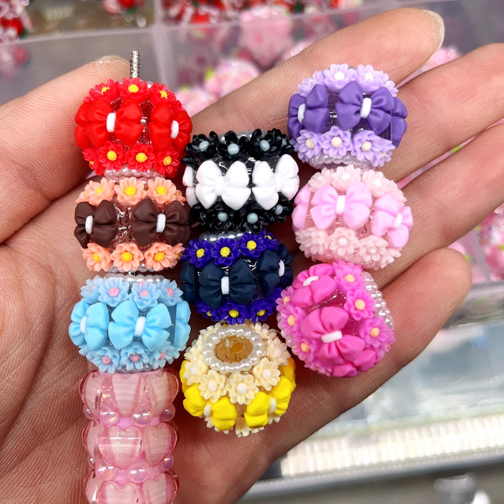 Flowers Pearls Bowtie Acrylic DIY Fancy Beads-Random Mixed