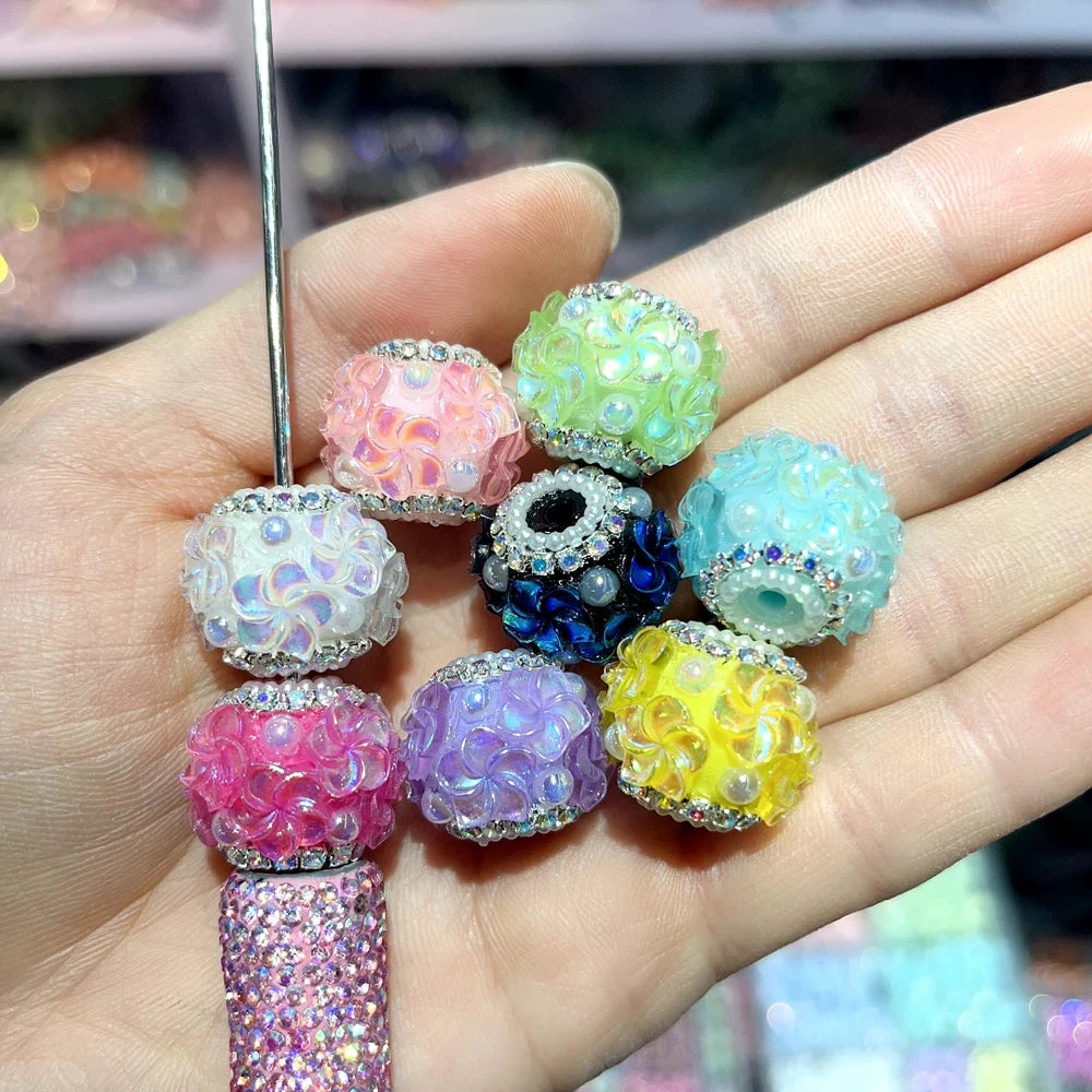Flowers Pearls Rhinestone Chain Acrylic DIY Fancy Beads-Random Mix