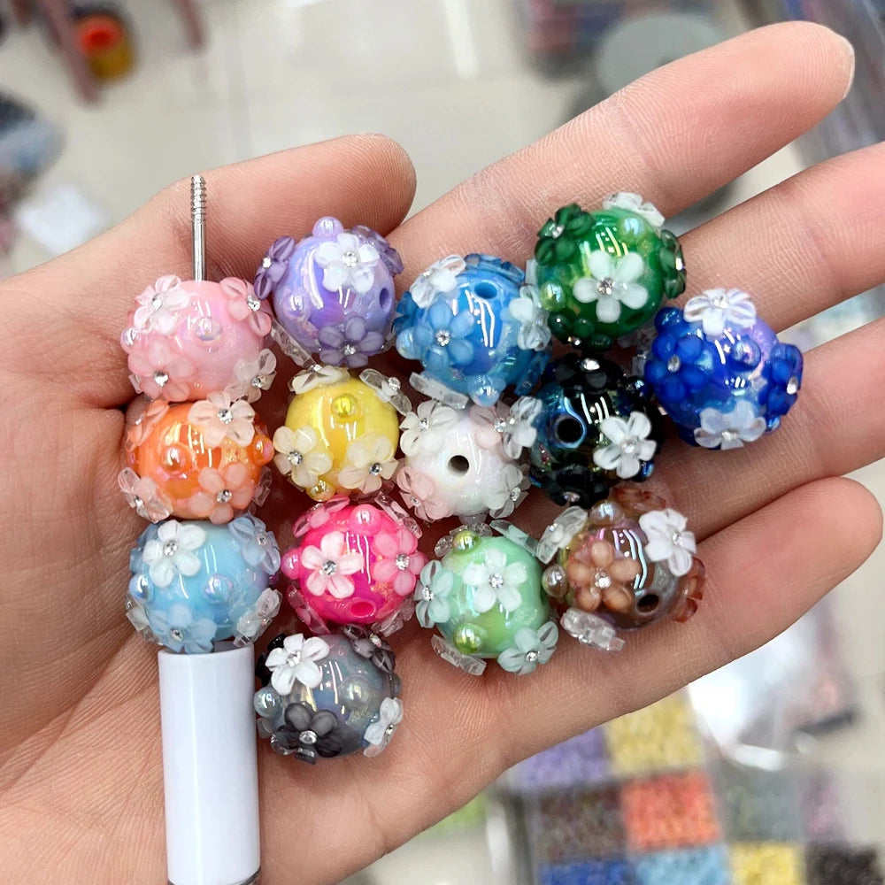 Flowers Rhinestones Acrylic DIY Fancy Beads-Random Mixed