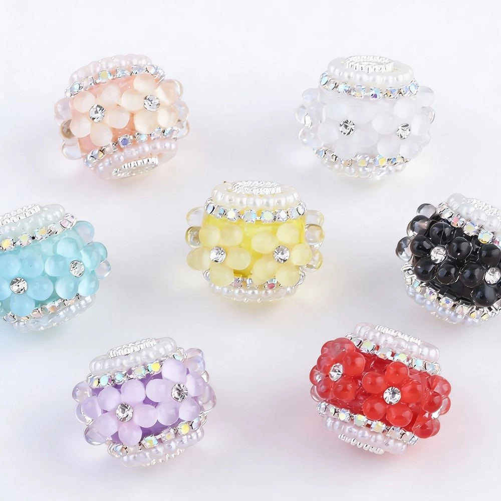 Flowers Rhinestones Pearls and Rhinestone Chain Acrylic DIY Fancy Beads-Random Mixed