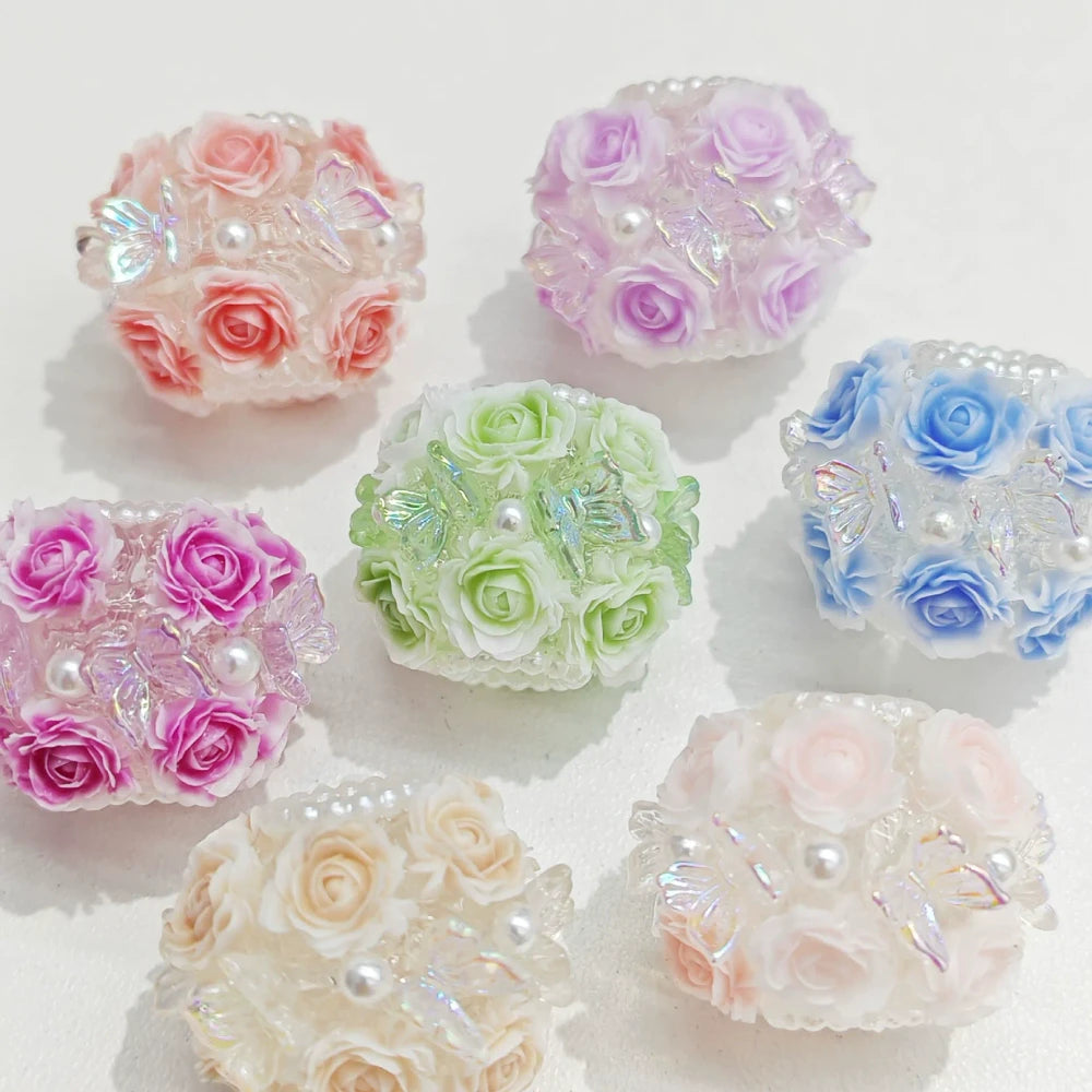 Flowers Shiny Butterfly Rhinestone Pearls Rhinestone Chain Acrylic DIY Fancy Beads-Random Mixed