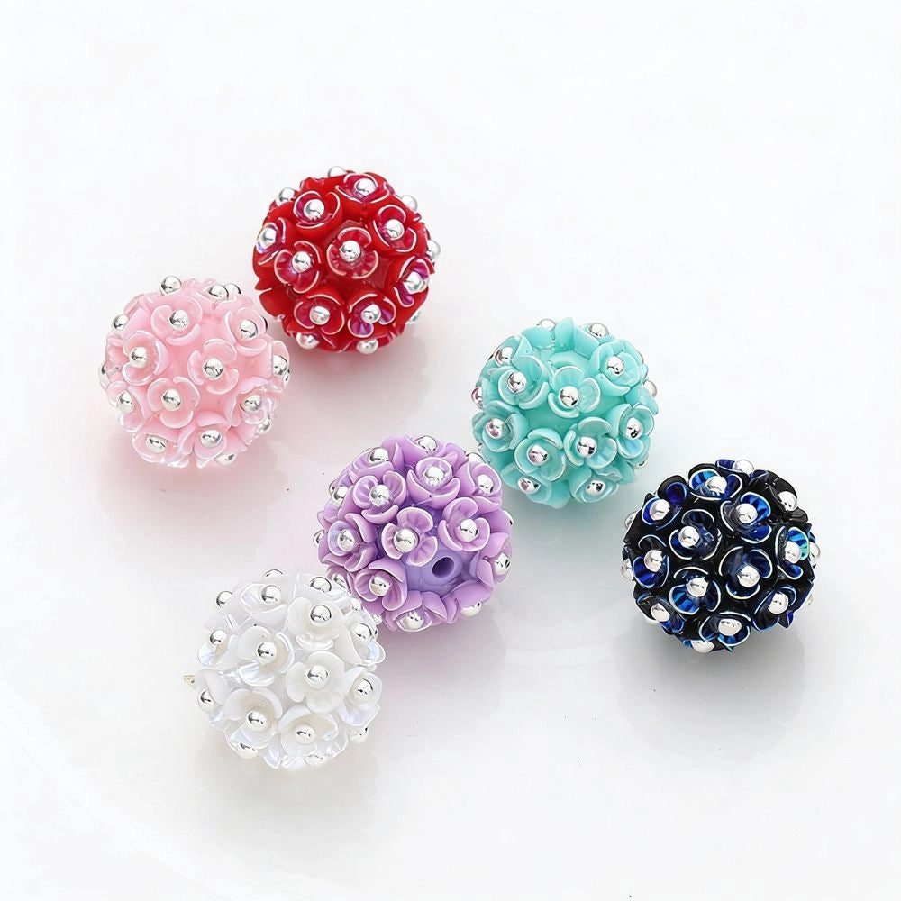 Flowers with Pearls Acrylic DIY Fancy Beads-Random Mixed