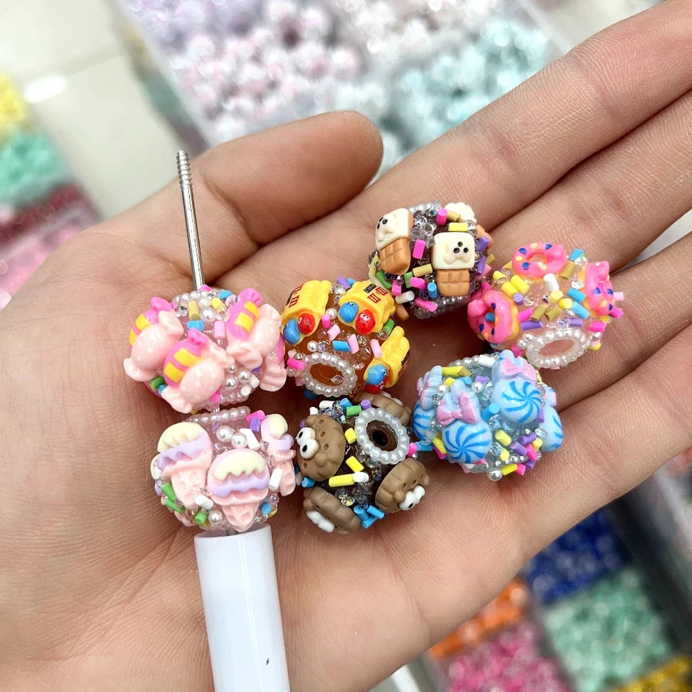 Food and Dessert Acrylic DIY Fancy Beads-Random Mixed
