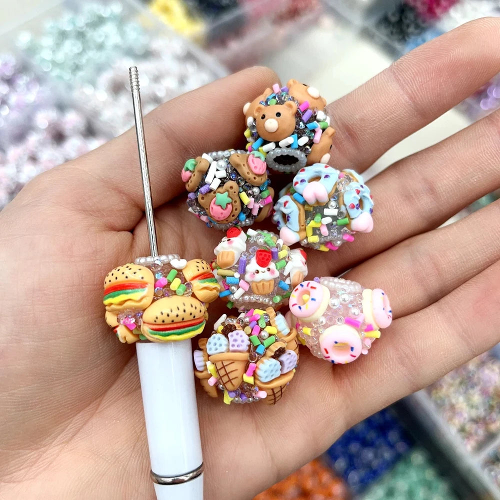 Food and Dessert Acrylic DIY Fancy Beads-Random Mixed