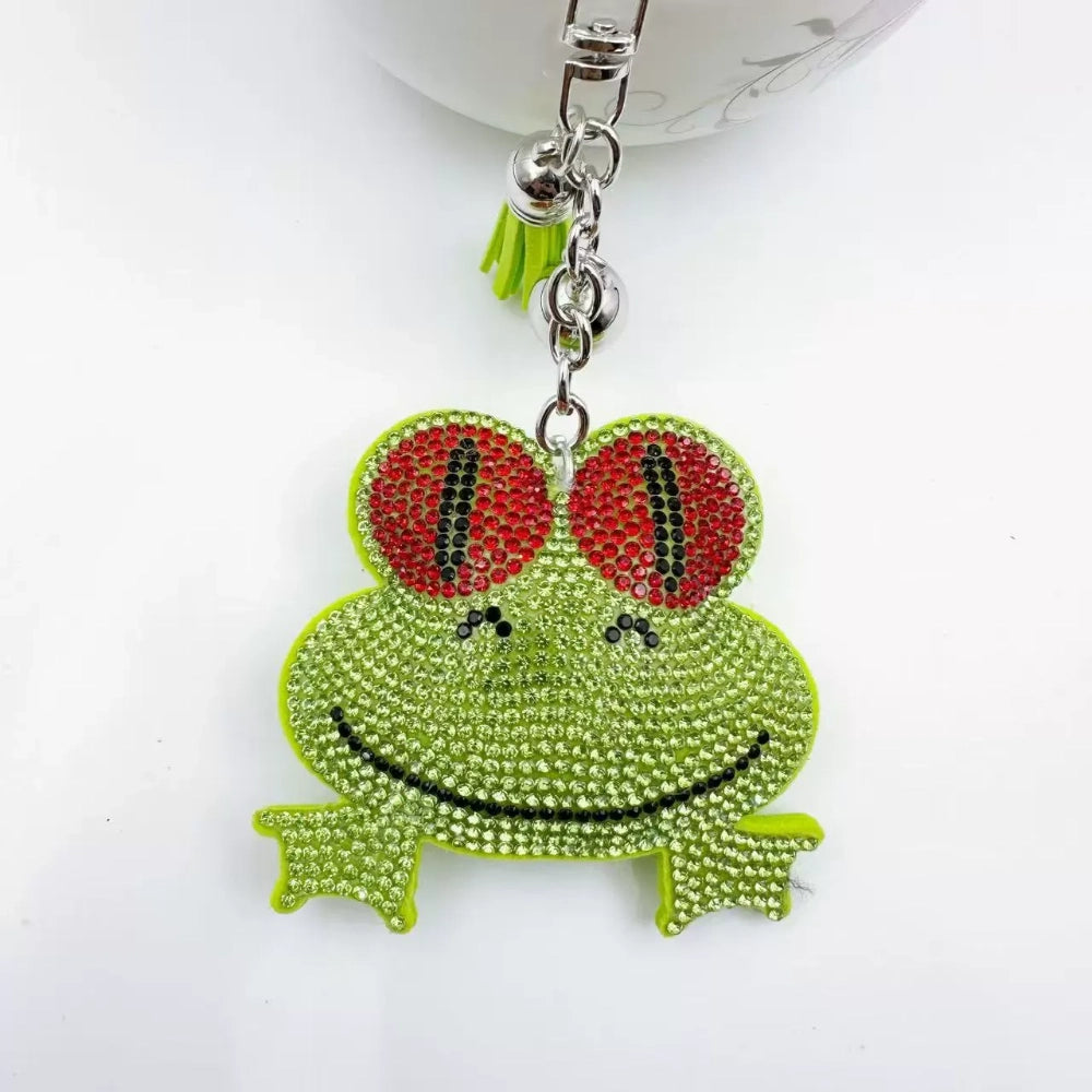 Frog Rhinestone Keychain for DIY