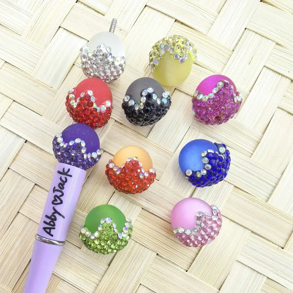 Frosted Water Drop Rhinestone Acrylic DIY Fancy Beads