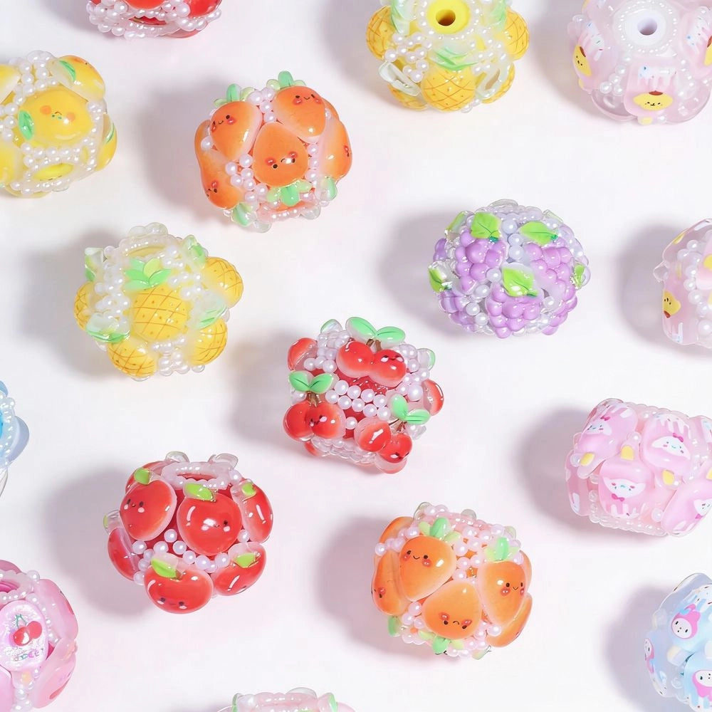 Fruit and Pearls Acrylic DIY Fancy Beads-Random Mixed