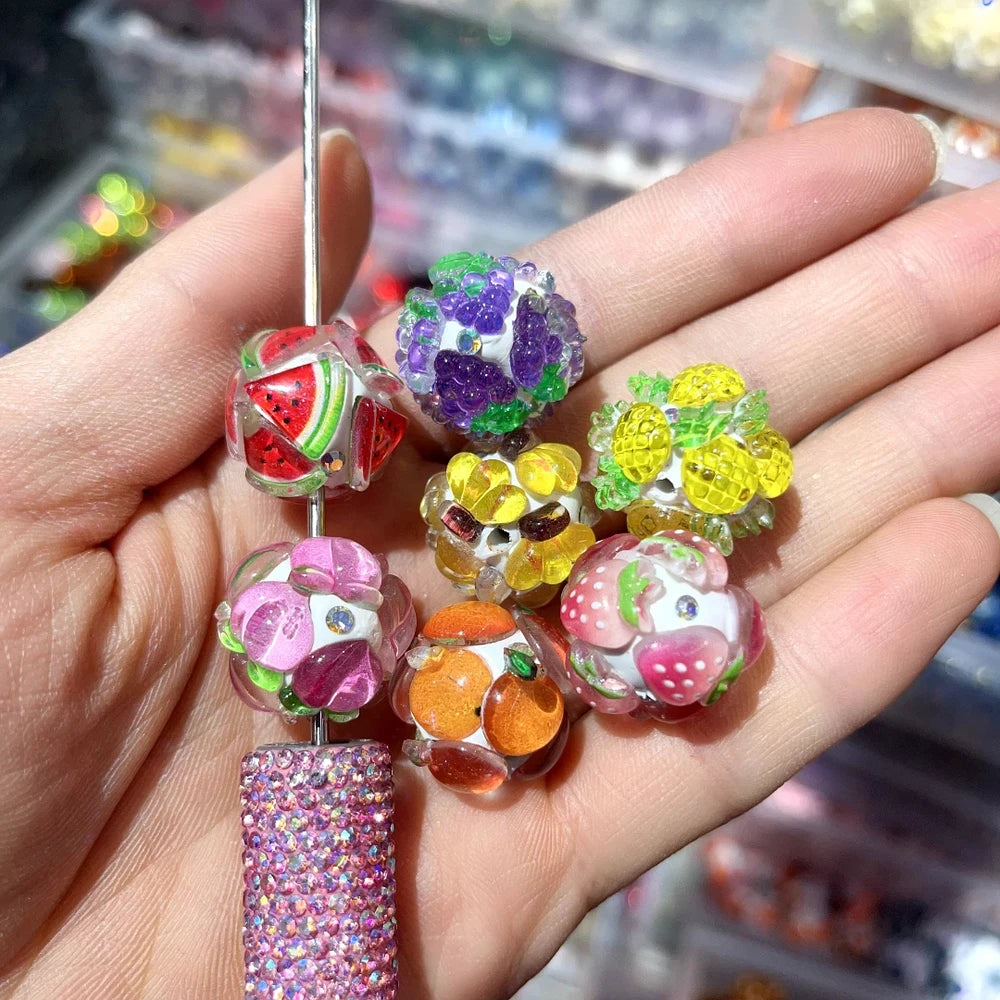 Fruit Rhinestone Clay DIY Fancy Beads-Random Mixed