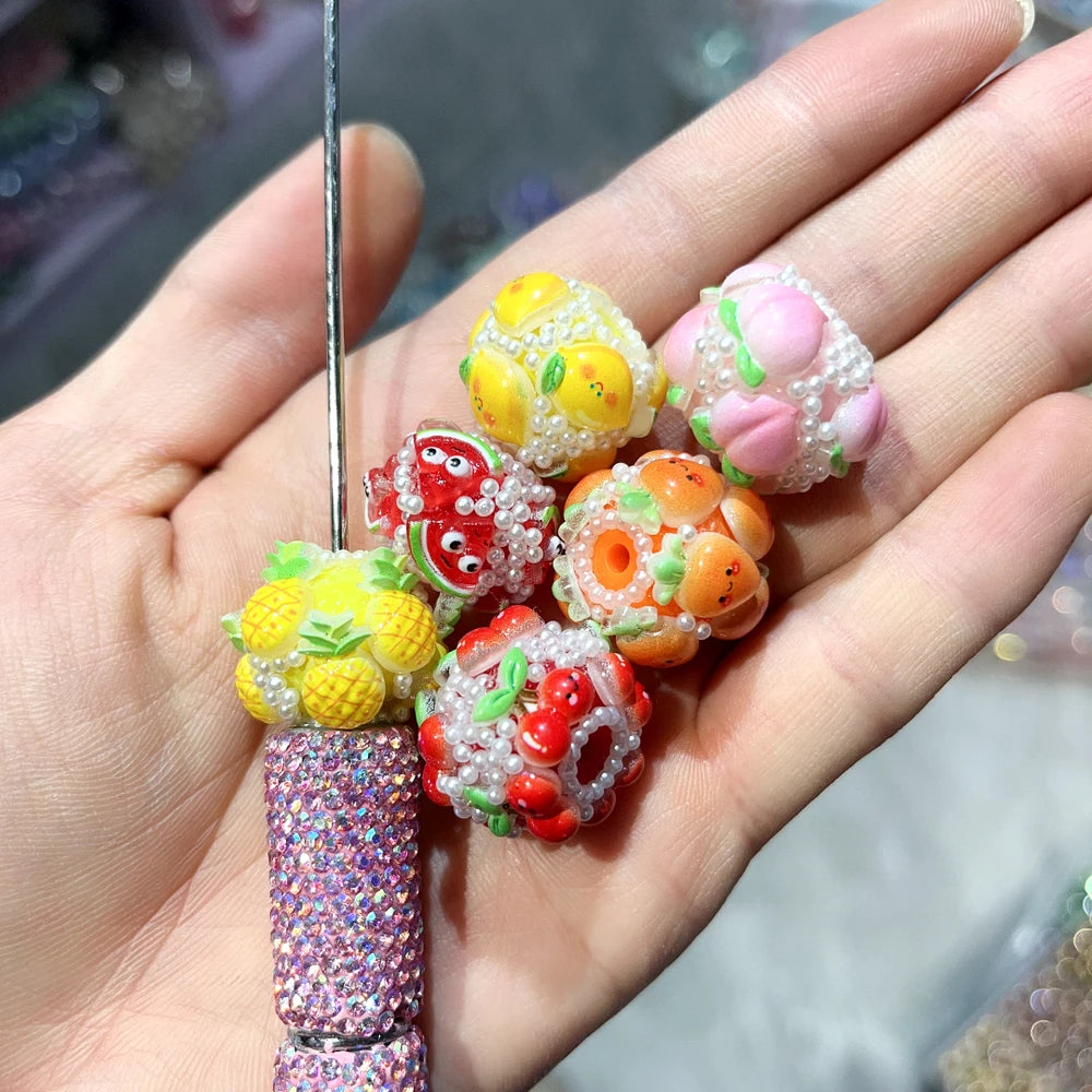 Fruits and Pearls Acrylic DIY Fancy Beads-Random Mixed