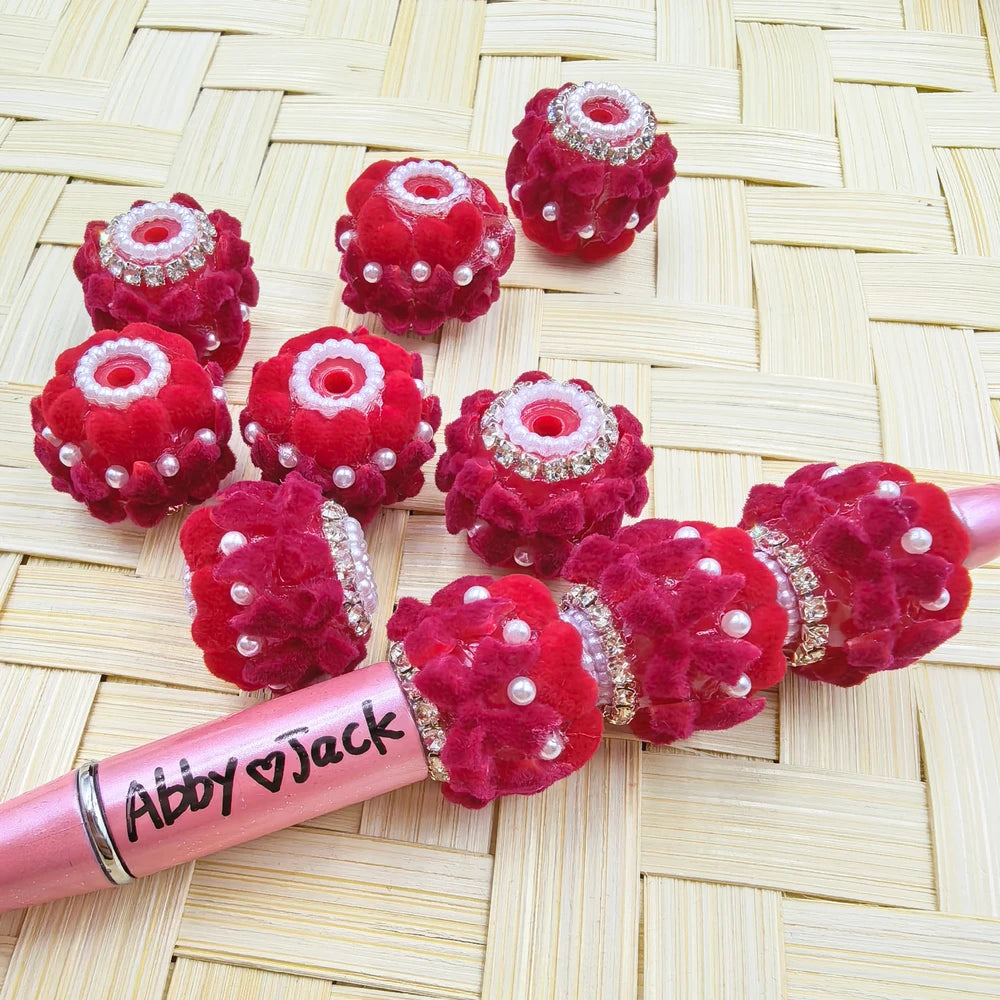 Furry Bowtie Pearls Rhinestone Chain Acrylic DIY Fancy Beads