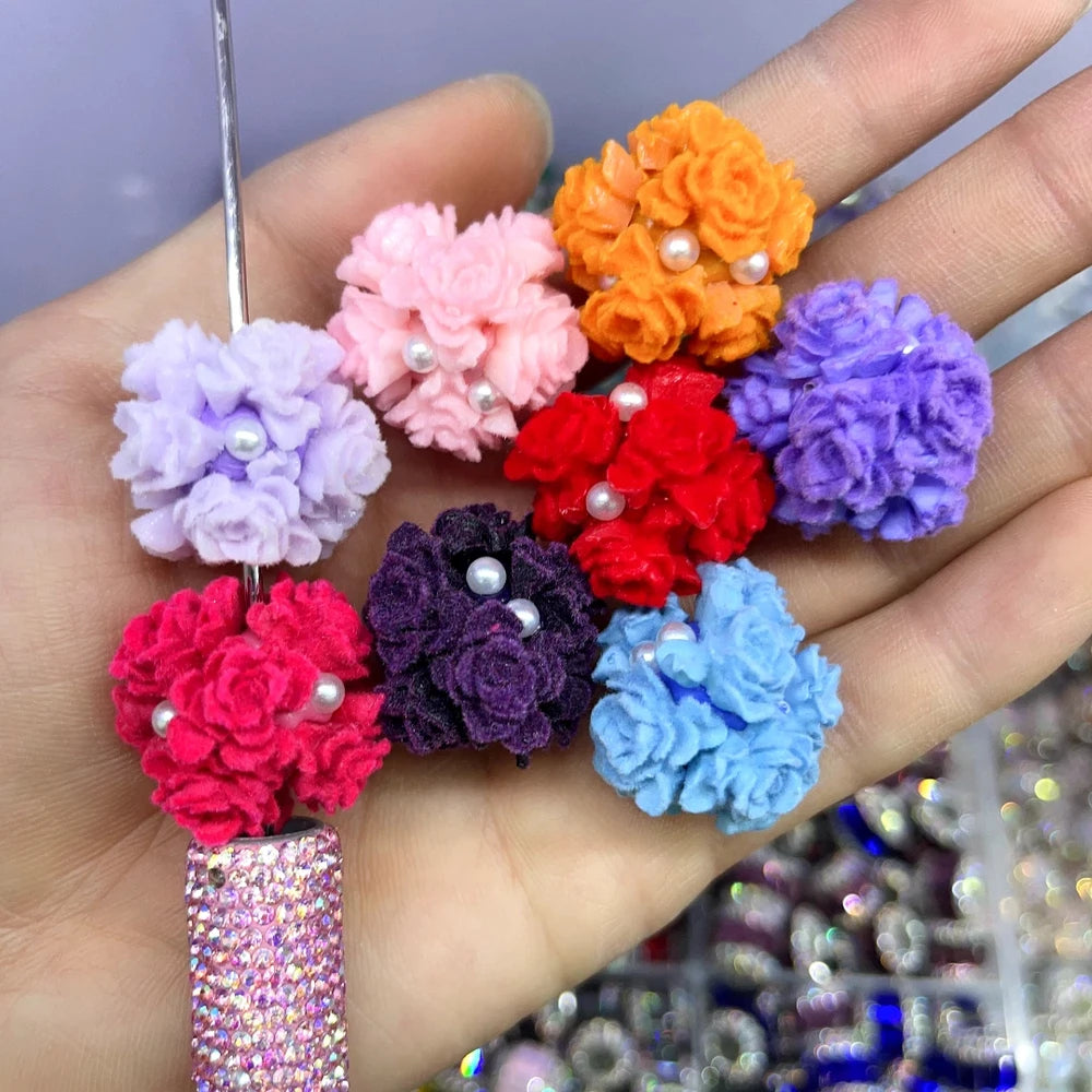 furry Roses with Pearl Clay DIY Fancy Beads-Random Mixed