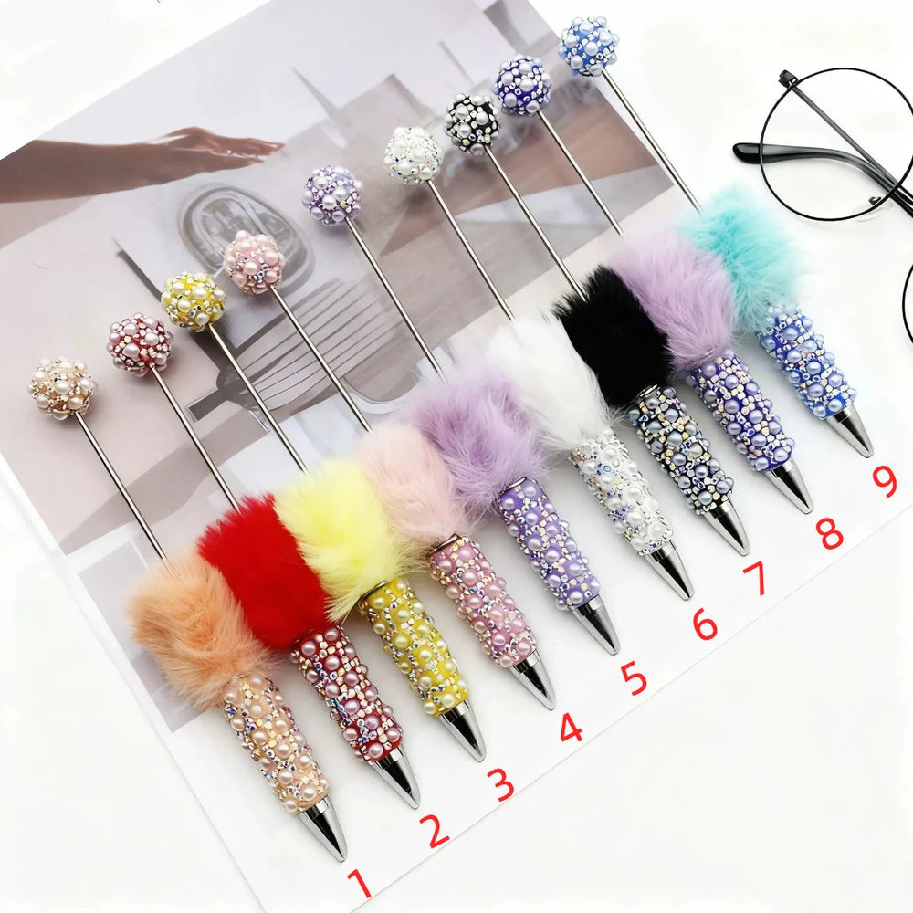 Fuzzy Pearls Beadable Rhinestone Pens