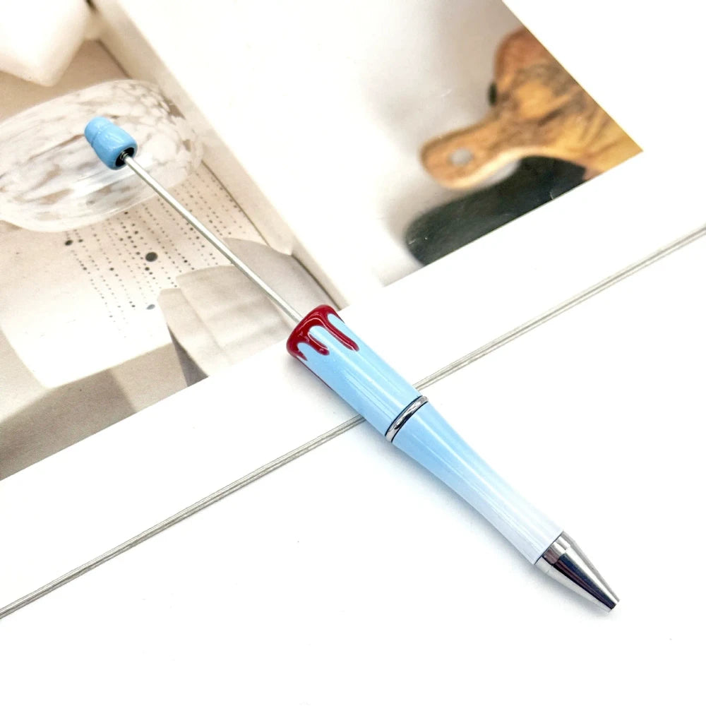 Halloween Christmas Bloodstain Beadable Plastic Ballpoint Pen for DIY