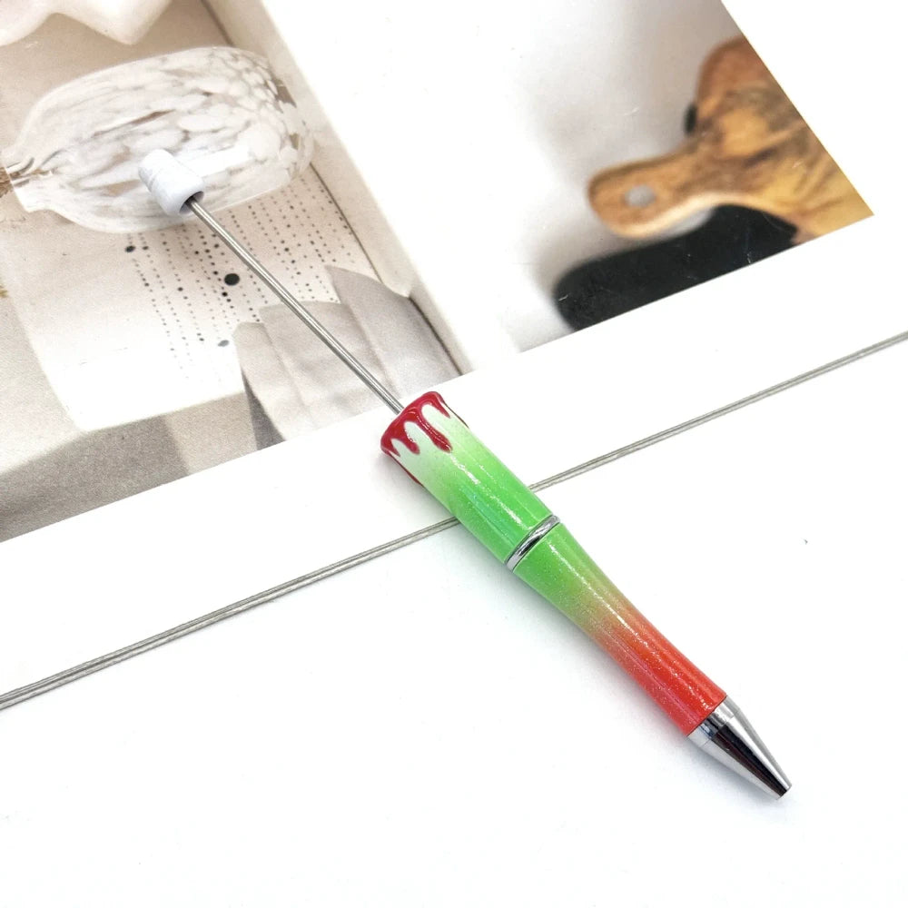 Halloween Christmas Bloodstain Beadable Plastic Ballpoint Pen for DIY