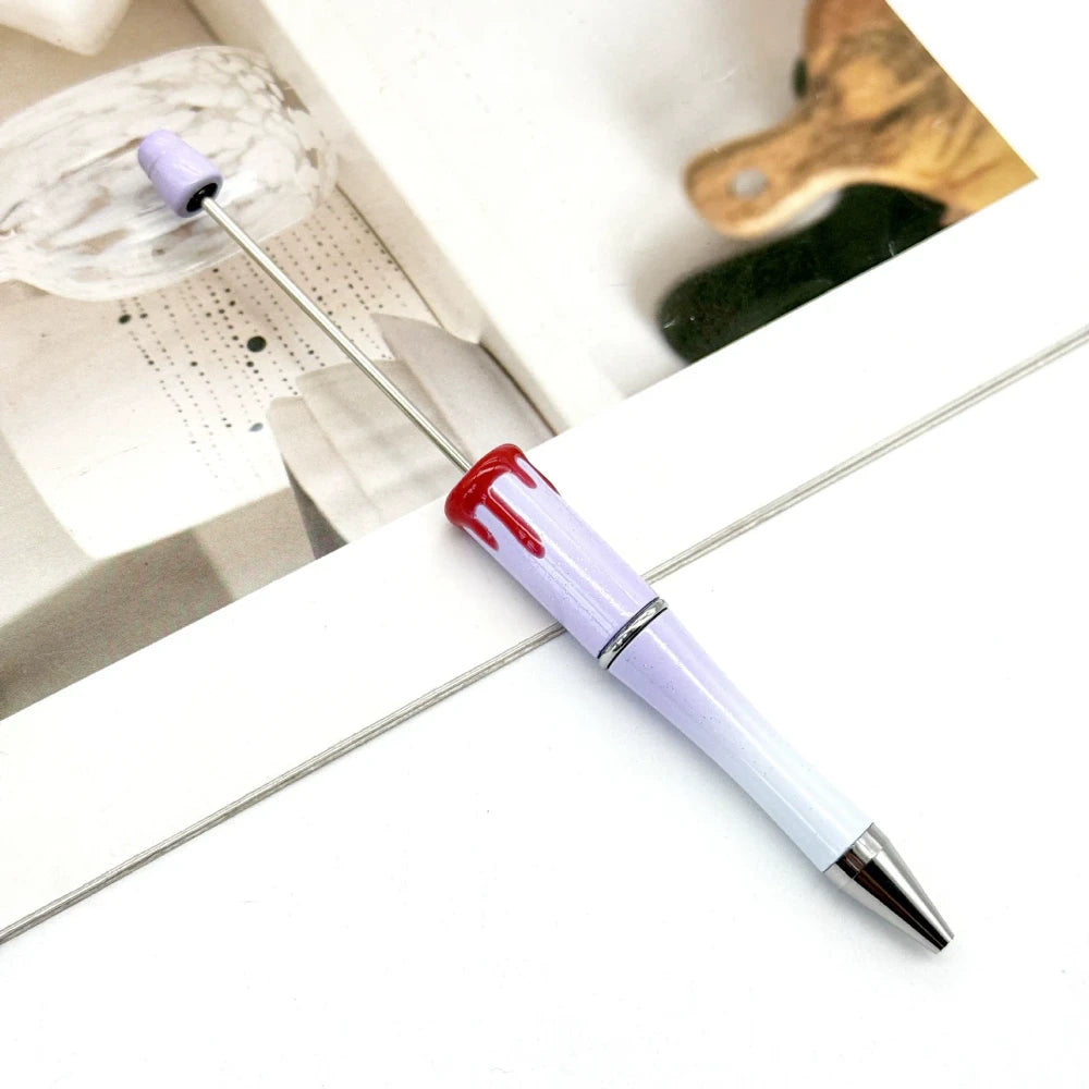 Halloween Christmas Bloodstain Beadable Plastic Ballpoint Pen for DIY