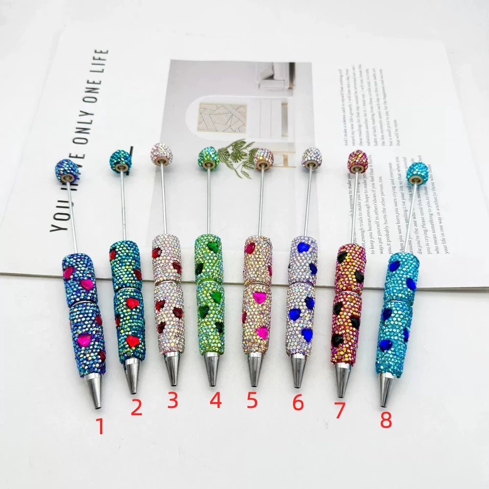 Heart Beadable Rhinestone Pens