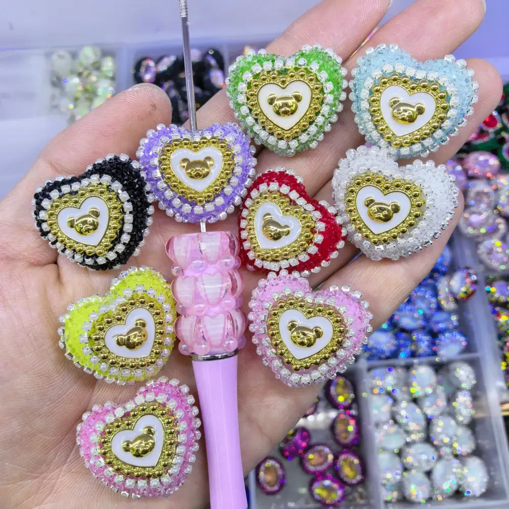 Heart Bear Sugar Acrylic DIY Fancy Beads-Random Mixed