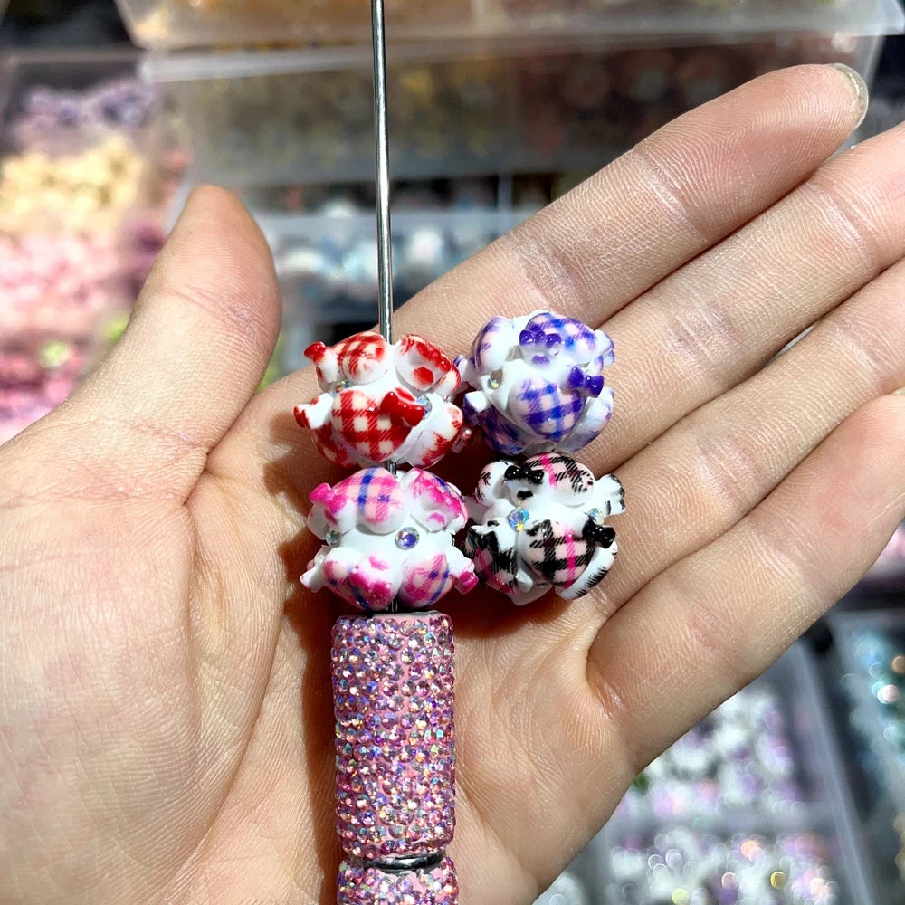 Heart Bowtie Mini Rhinestones Clay DIY Fancy Beads-Random Mixed