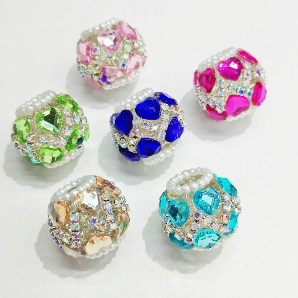 Heart Cat Eye Rhinestone Pearl Mini Rhinestones Acrylic DIY Fancy Beads-Random Mixed