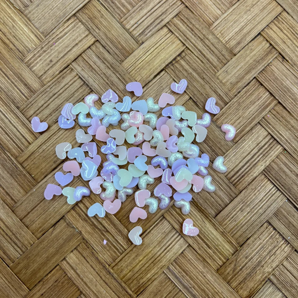 Heart Glitter Flatback Rhinestone Beadable Item for DIY
