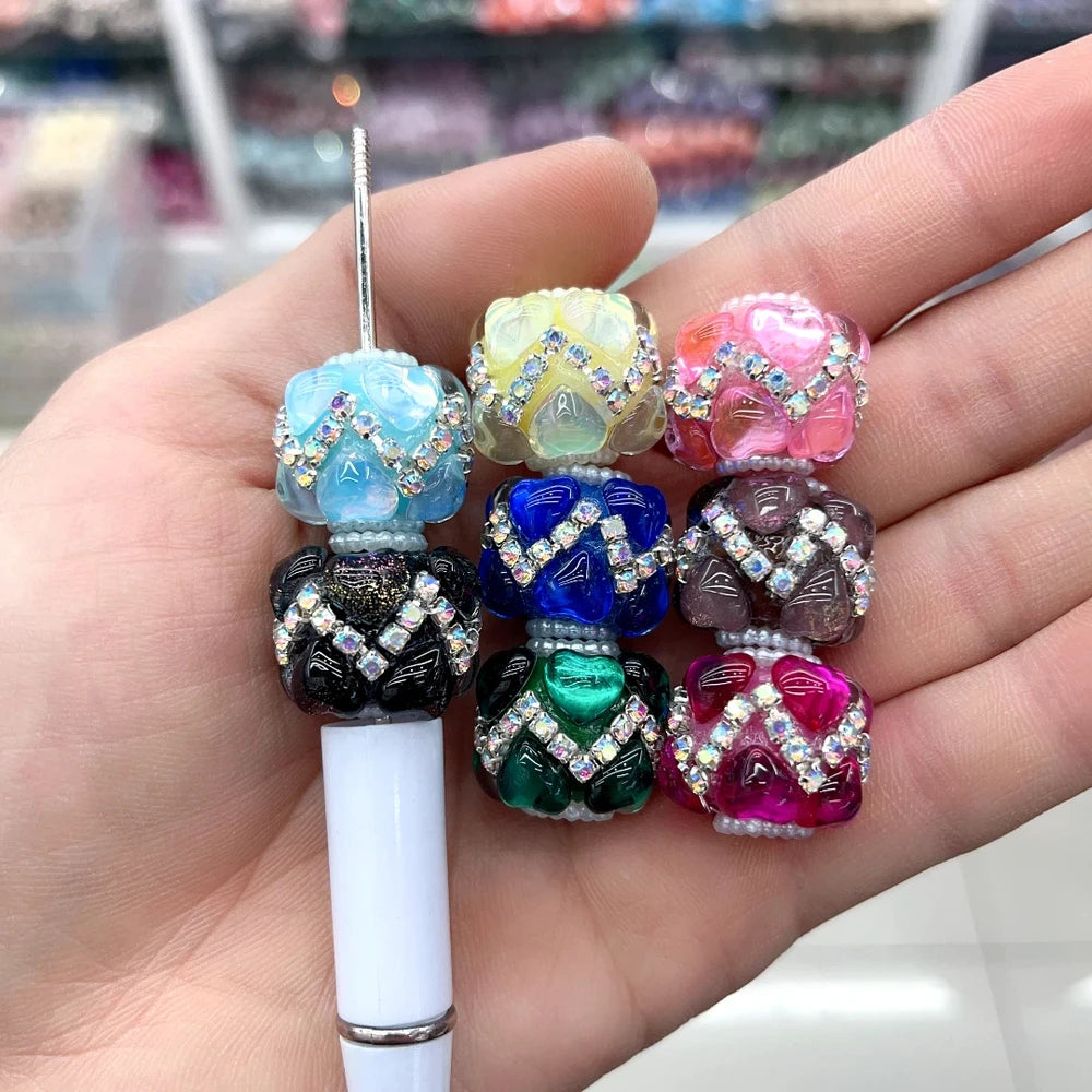 Heart Pearls Loop Rhinestone Chain Acrylic DIY Fancy Beads-Random Mixed