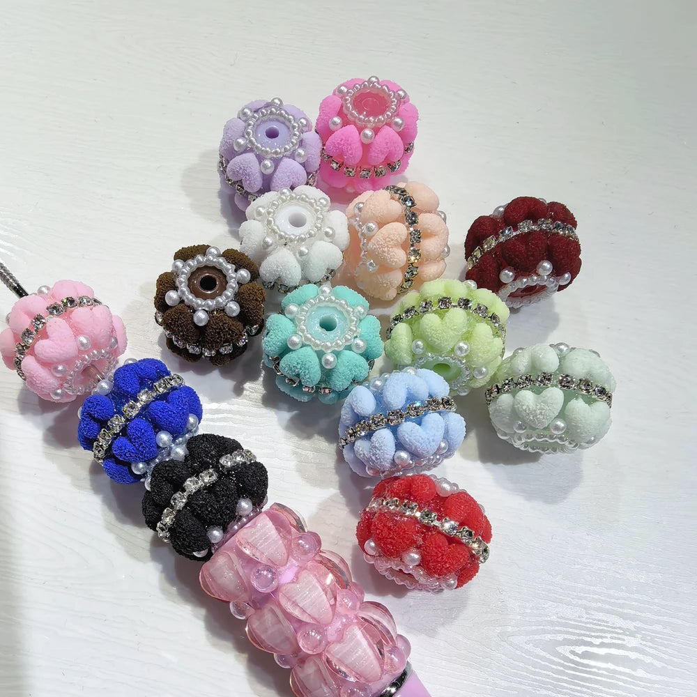 Heart Pearls Rhinestone Chain Acrylic DIY Fancy Beads-Random Mixed