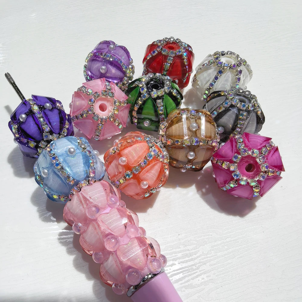 Heart Pearls Rhinestone Chain Acrylic DIY Fancy Beads-Random Mixed