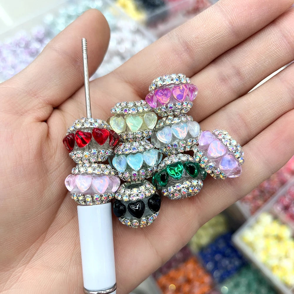 Heart Rhinestone Chain Acrylic DIY Fancy Beads-Random Mixed