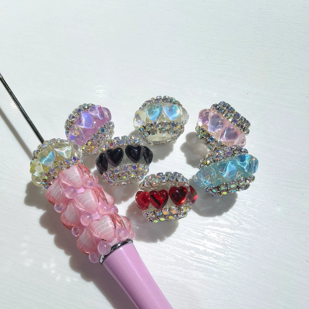 Heart Rhinestone Chain Acrylic DIY Fancy Beads-Random Mixed
