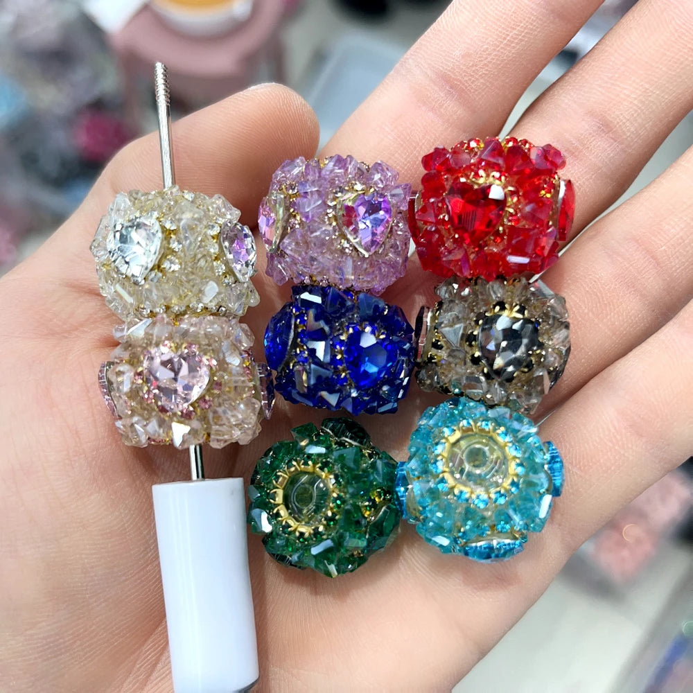 Heart Rhinestone Crystal Acrylic DIY Fancy Beads-Random Mixed
