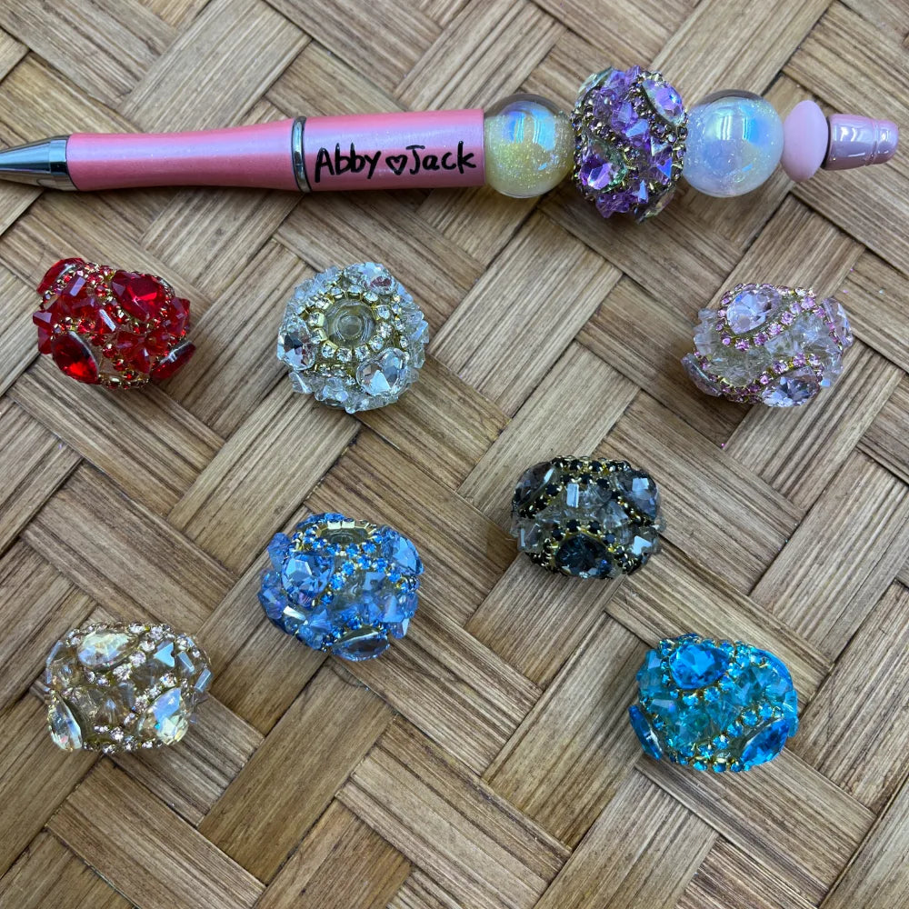 Heart Rhinestone Crystal Acrylic DIY Fancy Beads for Pen