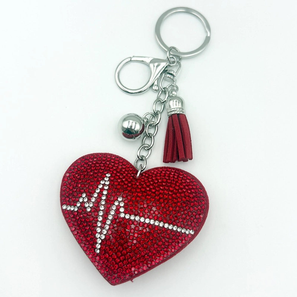 Heart Rhinestone Keychain for DIY