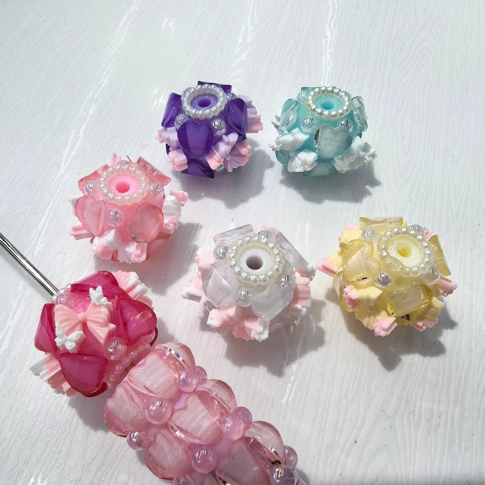 Heart Rhinestones Bowtie Pearls Acrylic DIY Fancy Beads-Random Mixed