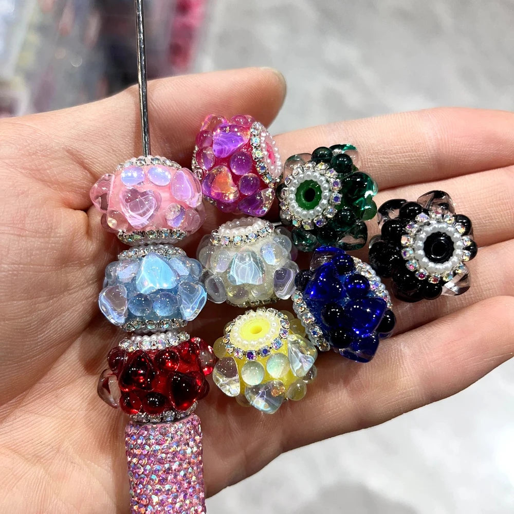 Heart Rhinestones Pearls Loop Rhinestones Chain Acrylic DIY Fancy Beads-Random Mixed