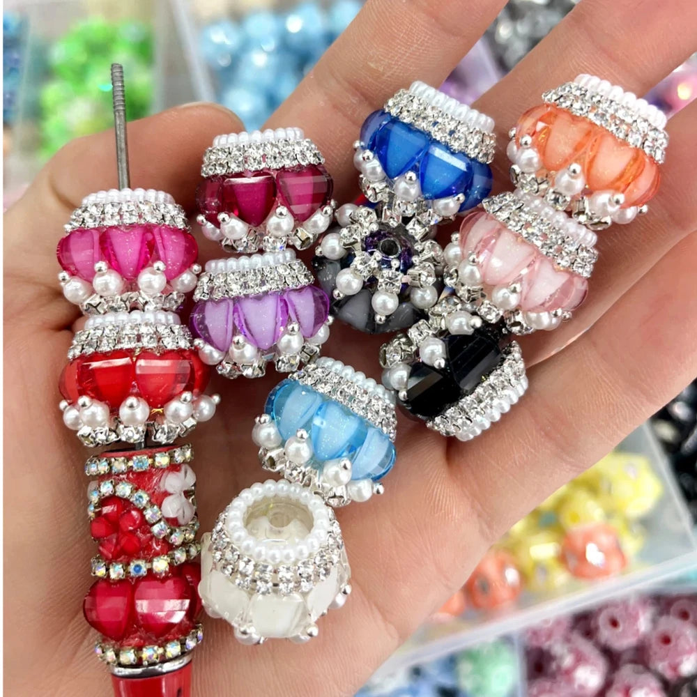 Heart Rhinestones Pearls Rhinestone Chain Acrylic DIY Fancy Beads-Random Mixed