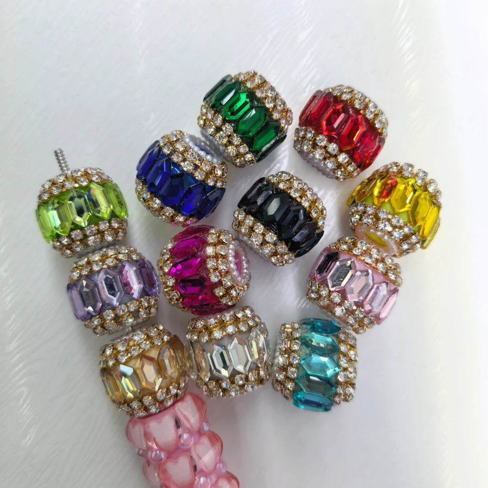 Hexagonal Rhinestones Pearls Rhinestone Chain Acrylic DIY Fancy Beads-Random Mixed