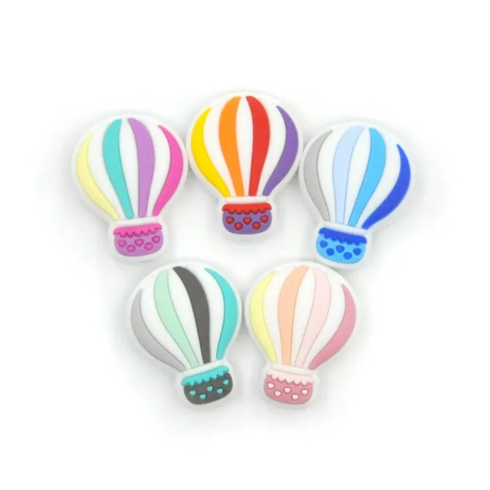 Flatback Hot Air Balloon Silicone Focal Bead | Beadable Pens Keychains Badge