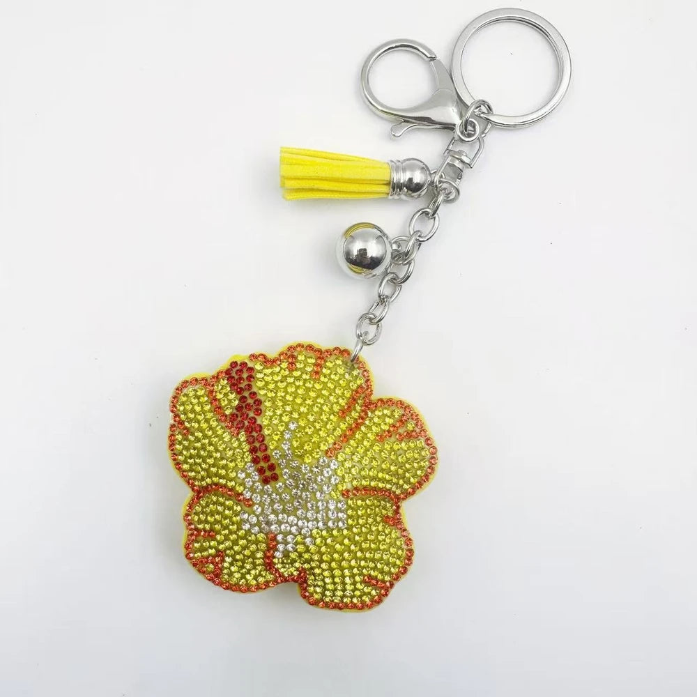 Flower Rhinestone Keychains for DIY