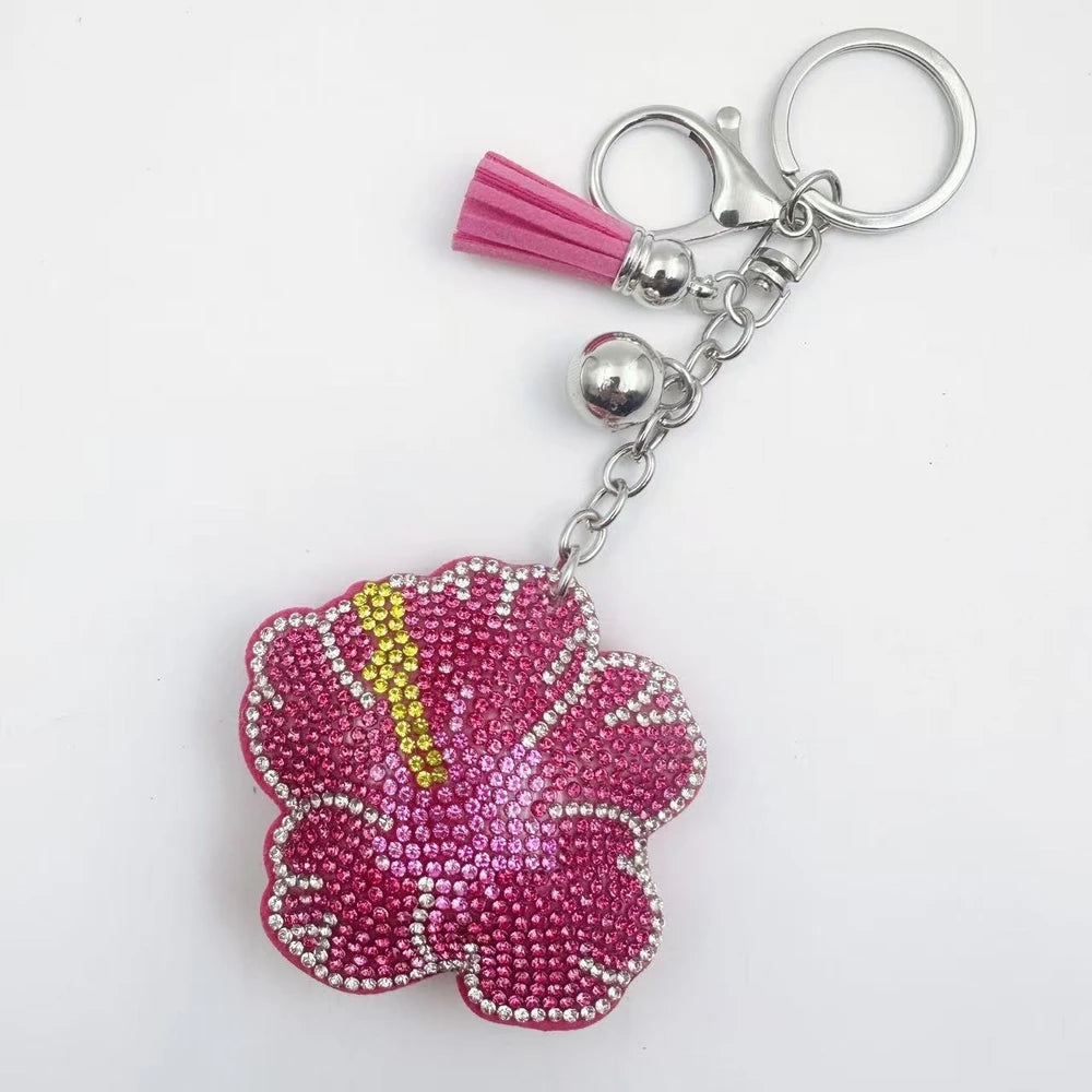 Flower Rhinestone Keychains for DIY