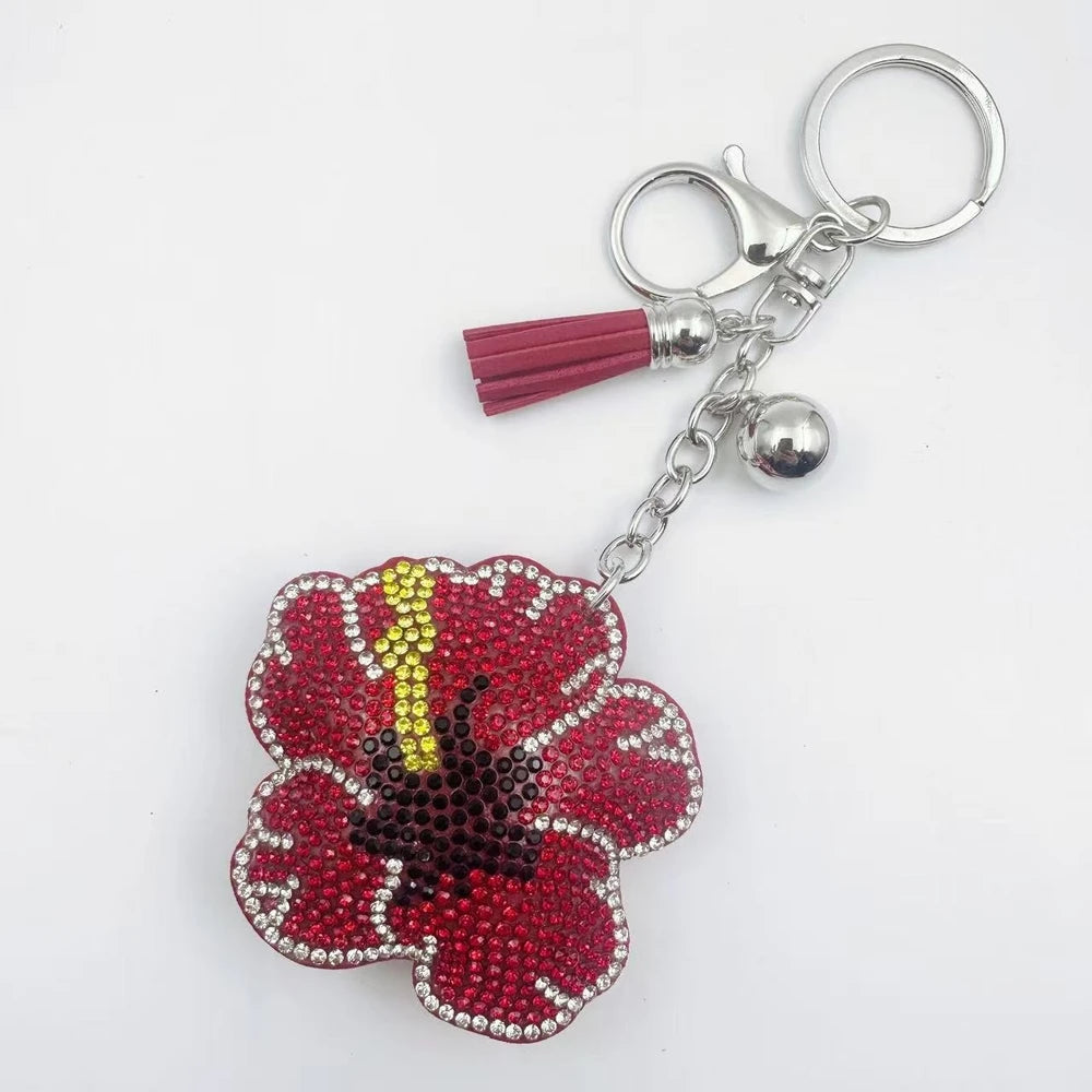 Flower Rhinestone Keychains for DIY