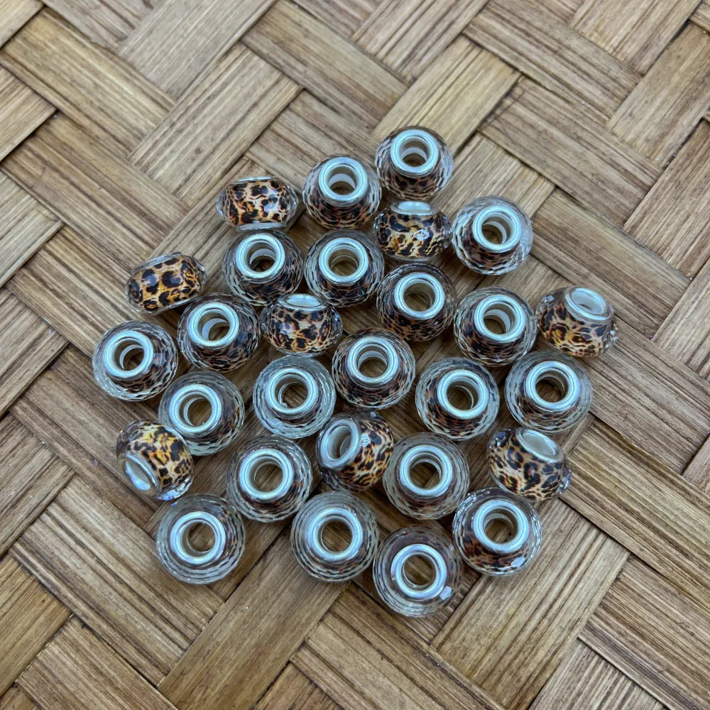 Leopard Printed Acrylic Spacer Beads | Pens Keychains DIY
