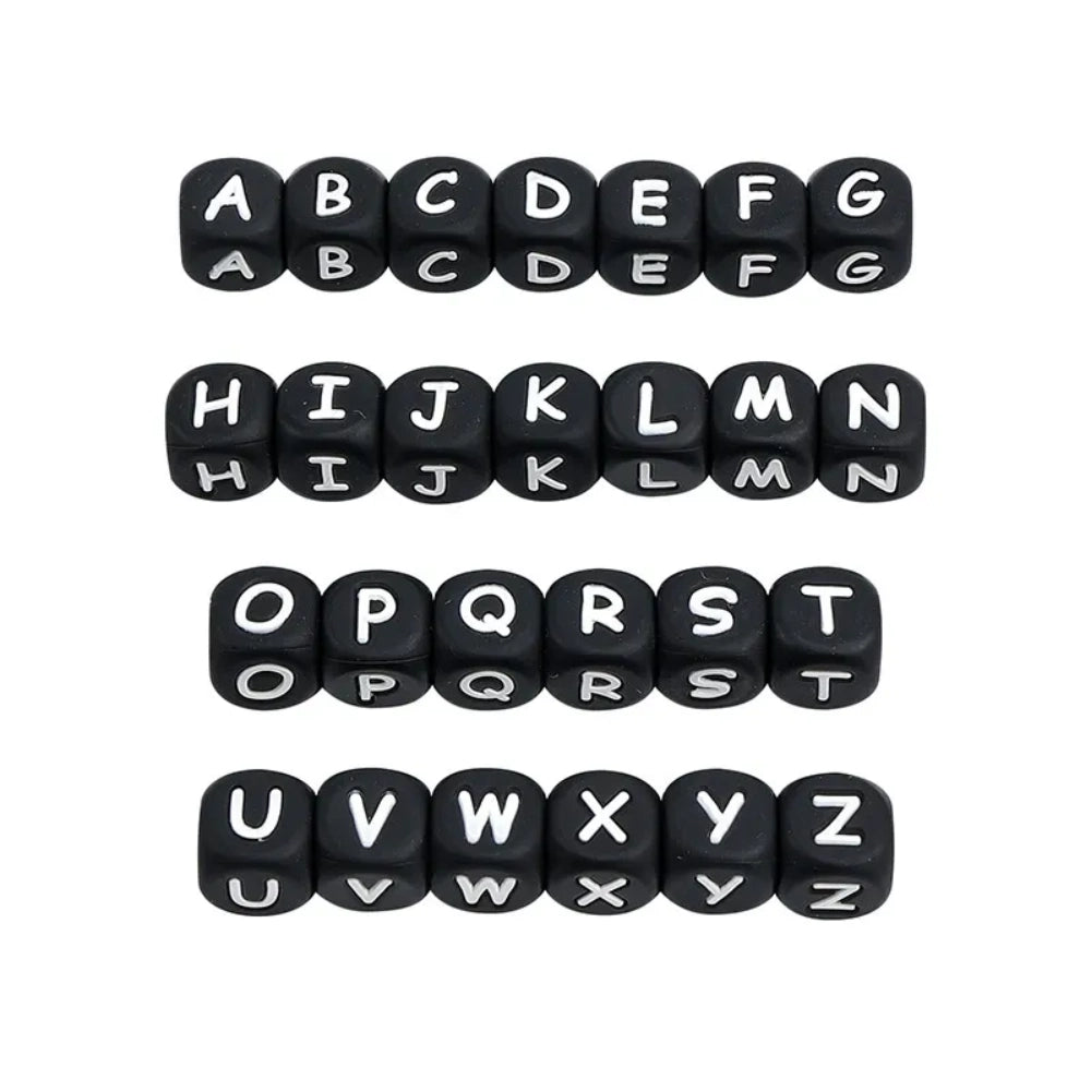 Letter Beads Silicone Focal Beads for DIY Pens Bracelet Keychains
