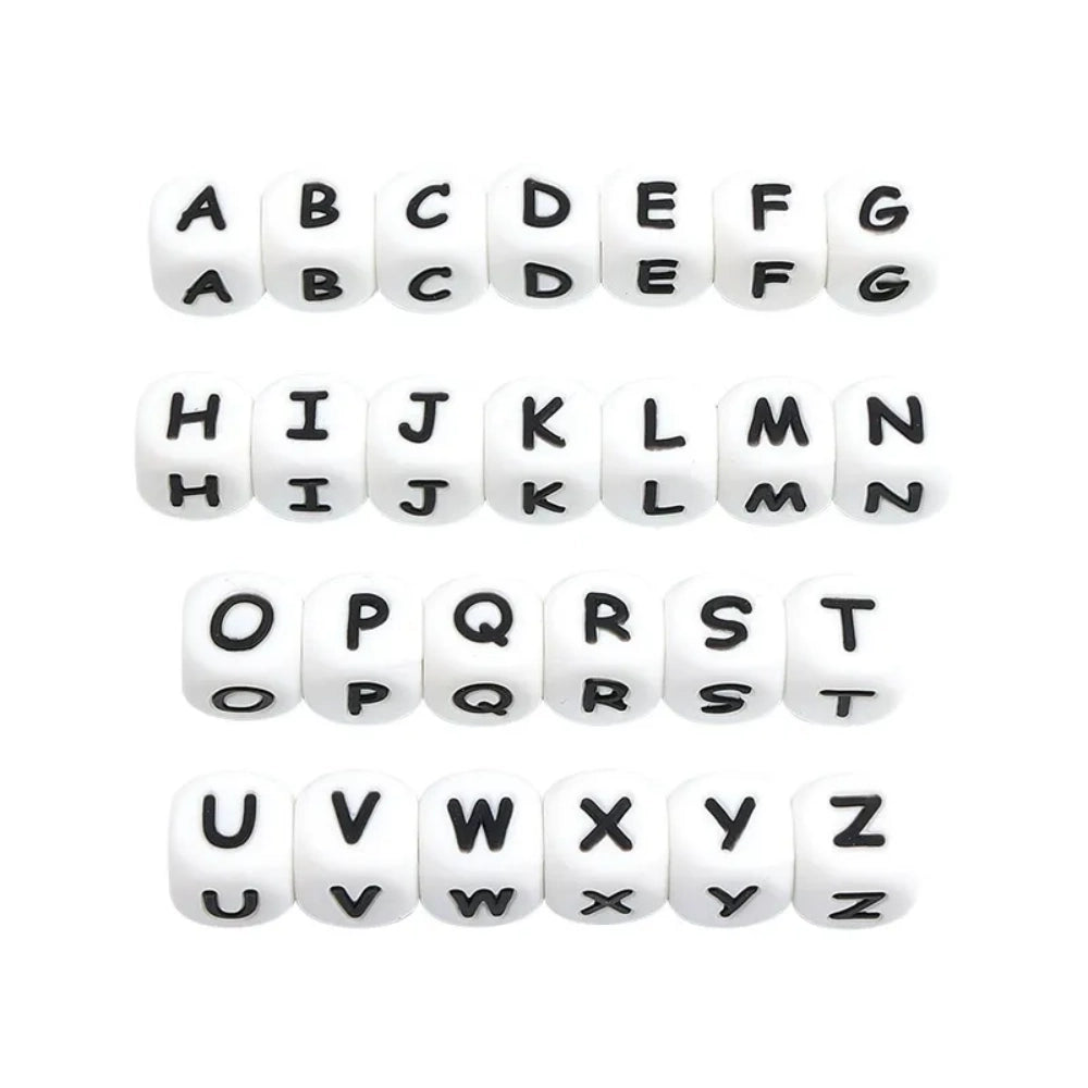 Letter Beads Silicone Focal Beads for DIY Pens Bracelet Keychains