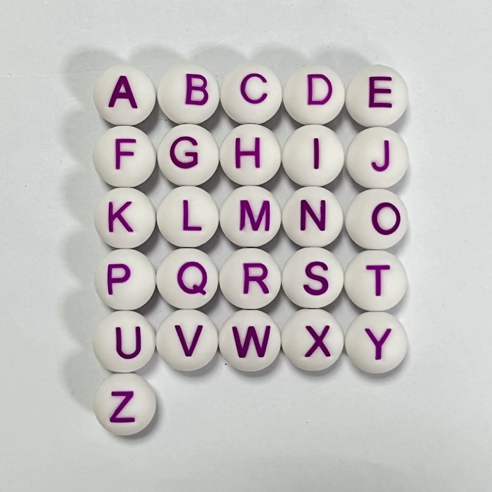 Letter Beads Silicone Beads for DIY Pens Bracelet Keychains
